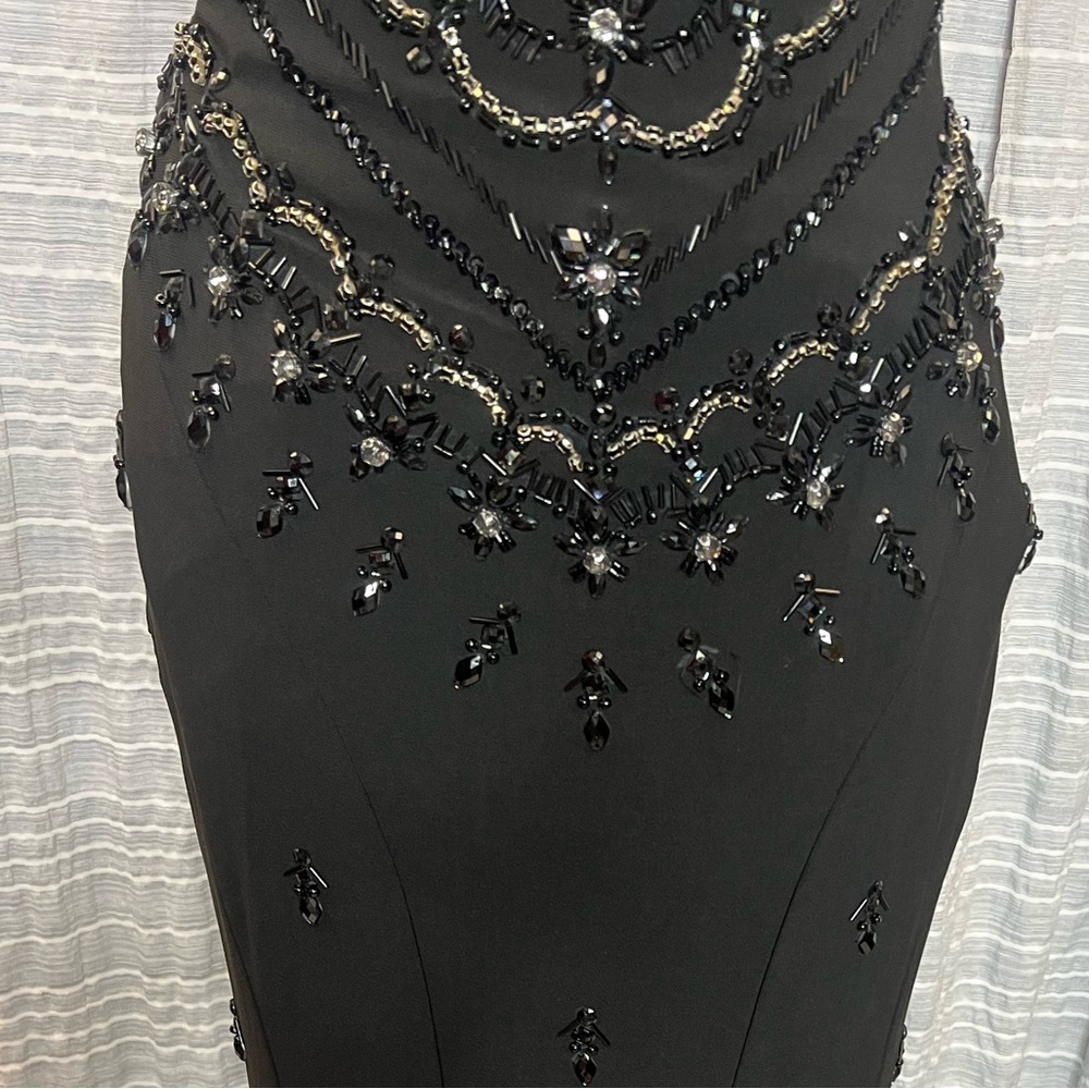 Rachel Allan Black Beaded Prom Dress - Picture 5 of 10